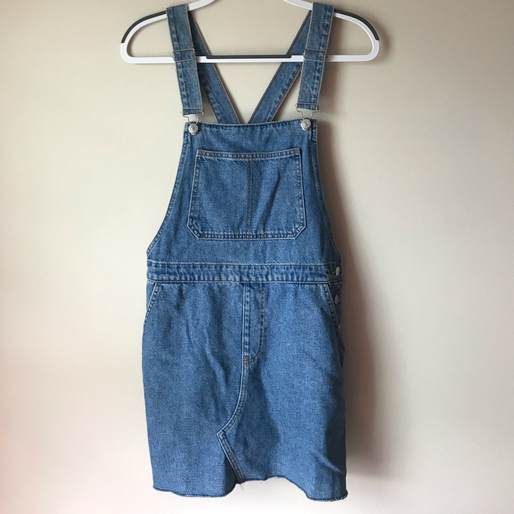 Topshop Moto Denim Overall Dress